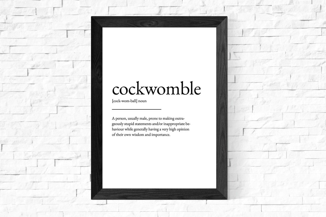 Cockwomble Definition Print Definition Poster Word Meaning Etsy