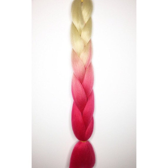 Blonde To Hot Pink Ombre Jumbo Braid Hair Extensions 100g Etsy