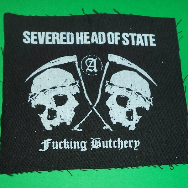 severed head of state-punk patches-punk bands-punk accessories-antifa patches-political patches-anarchy patches-punk clothing-punk rock