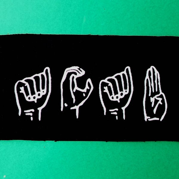 A.C.A.B en langue des signes internationale, patchs punk, accessoires punk, patch Antifa, patch politique, patch féministe, patch anarchie, patch d'action