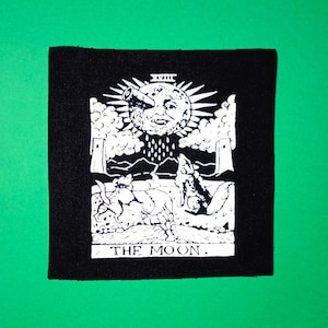 Patch tarotkaarten, patch The moon, punkpatch, punkband, antifa-patch, politieke patch, feminismepatch, anarchiepatch, doe-het-zelf, solidariteit, dierenrechten