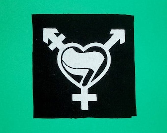 LGBTQ patch,Transgender Symbol,No Terfs,Trans Equallity,Punk Patches,Trans Action,Antifa Patches,Anarchy Patches,Punk Patch,Anarchy Patches