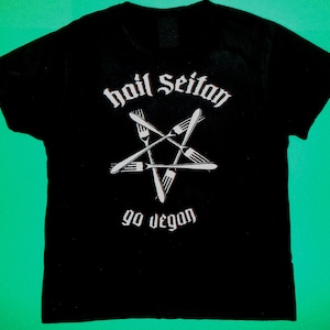 Hail seitan,Anarchy shirt,Punk shirt,Punk rock,Punk clothing,Punk bands,Political shirt,Antifa shirt,Animal rights,Diy shirt,Feminism shirt