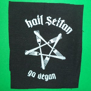 Hail Seitan-punk patches-punk bands-punk accessories-antifa patches-sew on patches-anarcho punk patches-anarchy patches-punk clothing-punk