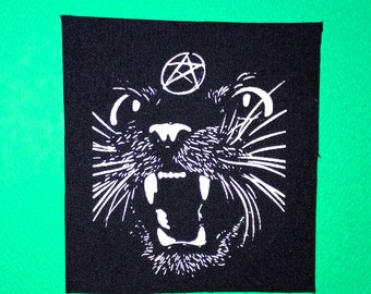 Satanic cat patch,Punk patch,Punk Bands,Punk clothing,Antifa patch,Political patch,Feminism patch,Anarchy patch,Diy,Solidarity,Animal rights