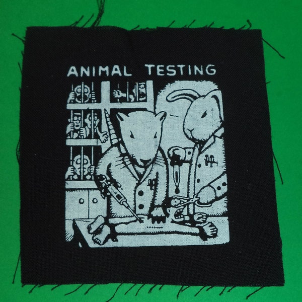 animal testing punk patches-punk bands-punk accessories-antifa patches-sew on patches-anarcho punk patches- patches-punk clothing-punk rock