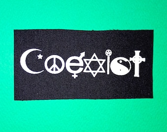 Koexistenz Aufnäher,Punk Patch,Punk Bands,Punk Kleidung,Antifa Aufnäher,Politischer Aufnäher,Feminismus Aufnäher,Anarchie Aufnäher,Solidarität,Tierrechte