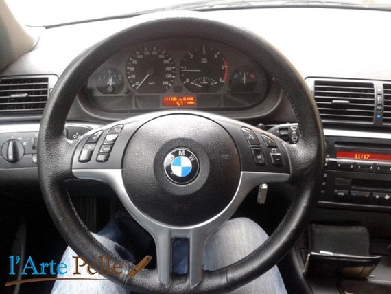 BMW E46 X 5 X 3 Copri Volante in Vera Pelle Nera 