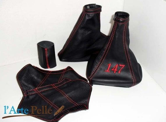 Soufflet Levier Vitesse + Frein à Main Cuir Noir Pour Opel Astra H (2004-2010)