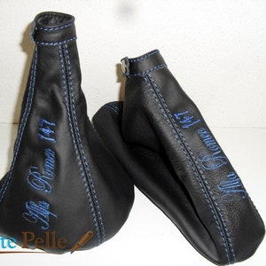 Alfa Romeo 147 shift boot cover and gear shift cover, genuine leather