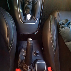 Cuffia leva cambio e freno Alfa Romeo Giulietta vera pelle nera+