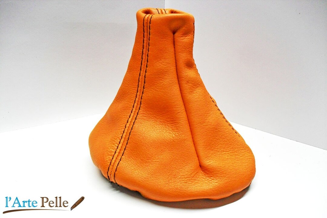 Cuffia Cambio In Vera Pelle Antracite Per Fiat Panda 169 - Fatto A Mano Su Misura - Foto 7