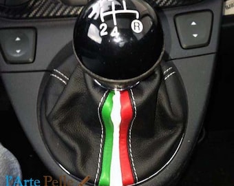 gear shift cover new 500 - black leather