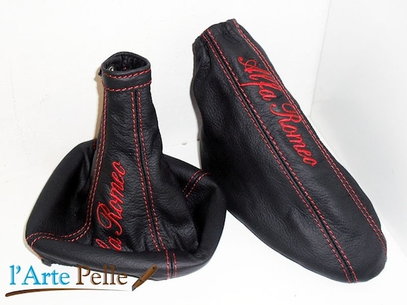 Real Red Leather Gearshift And Handbrake Gaiter BMW Z3 Seams - View #3
