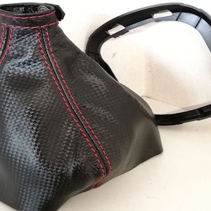 Fiat 500L gear shift cover + plastic frame genuine carbon effect
