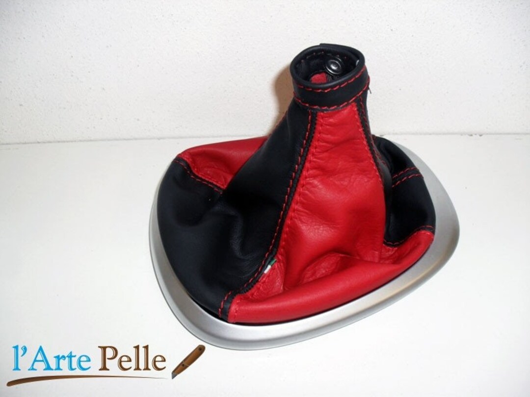 CUFFIA LEVA CAMBIO Vera PELLE ANTRACITE PER FIAT Panda Serie 169 (Bj
