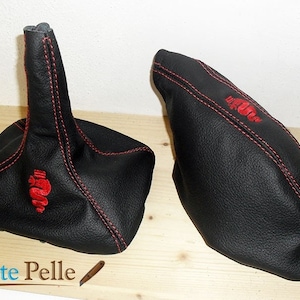 Alfa Sud Sprint shift boot cover and gear shift cover, genuine leather