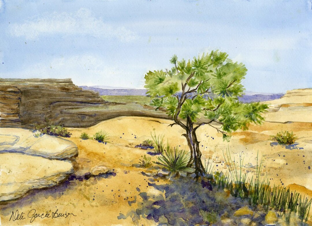 Monument Valley National Park, Arizona Landscape, Desert Watercolor
