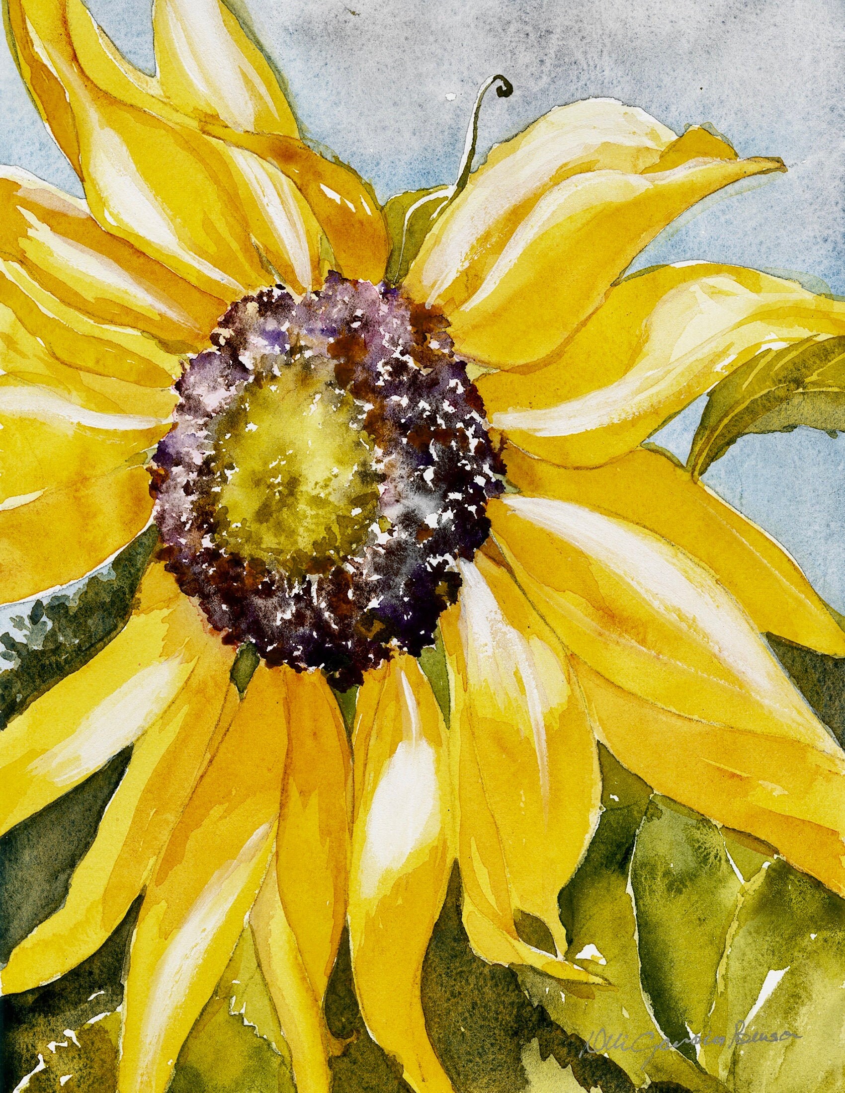 Impression aquarelle de tournesols, Peinture de tournesol, Décoration