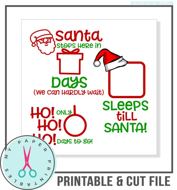 Download Free Santa Countdown Days Till Christmas Svg Png New Year Word Clip Etsy SVG DXF Cut File