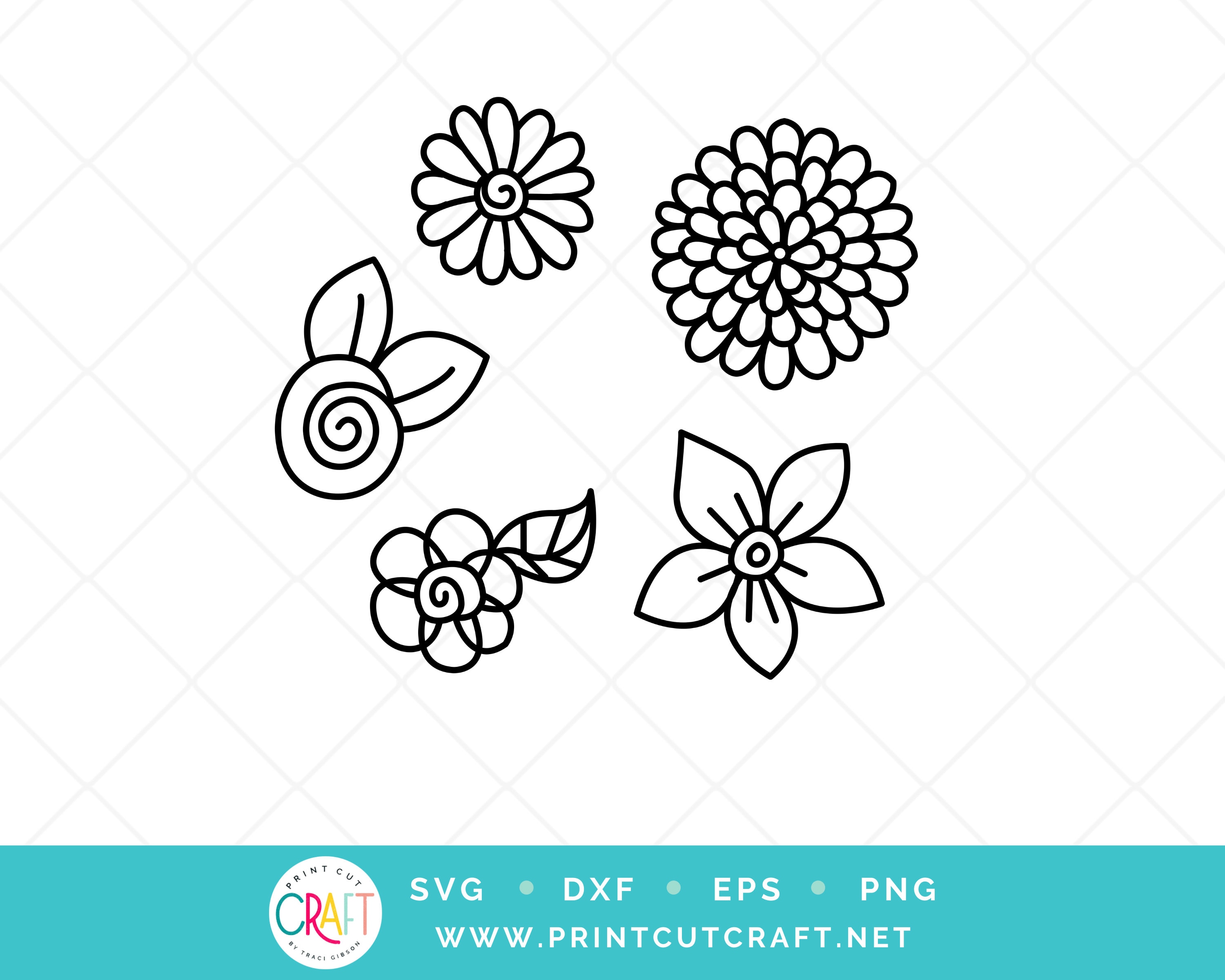 Flower Bloom SVG PNG Cut File Set Can Be Used for Papercrafting, Vinyl