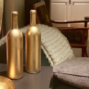 Metallic Gold Wine Bottle Centerpieces | Gold Wine Bottle Decor | Bottle Centerpieces