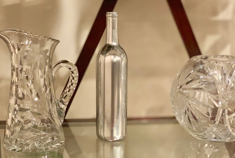 Silver Wine Bottle Centerpieces Chrome Silver Wine Bottles Silver