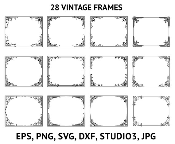 Download Text Vintage Frames Svg Png Dxf Eps Decorative Frame Svg Etsy