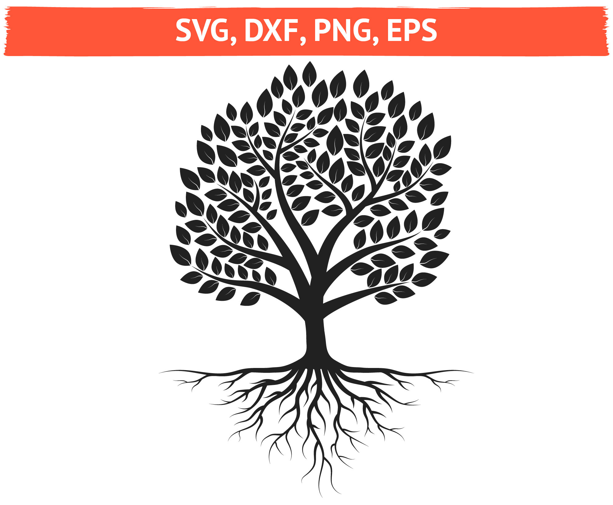 Download Tree With Roots Svg Dxf Png Tree Roots Svg Family Tree Etsy