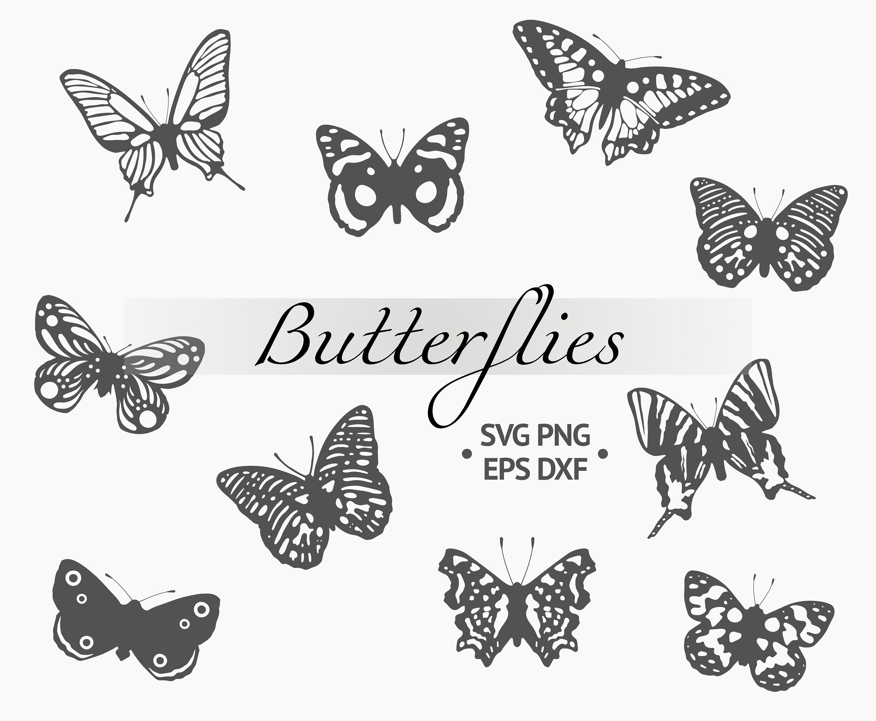 Download Butterfly Svg Dxf Png Butterfly Clipart Monarch Etsy