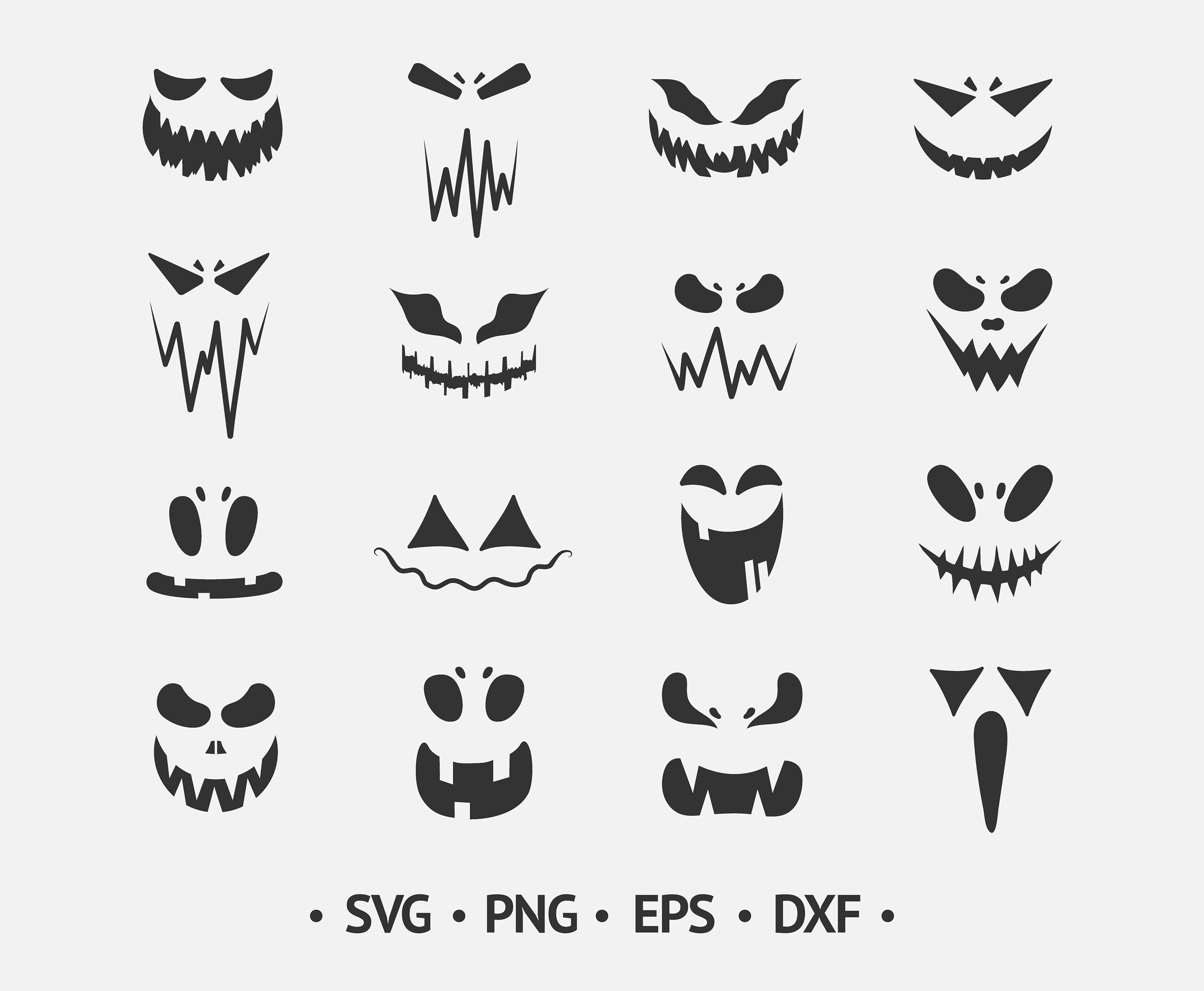 Pumpkin Face Svg Halloween Faces Svg Pumpkin Clipart | Etsy