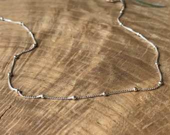 Silver Choker ball chain, simple Necklace, Layering Necklace, jewelry gifts, girlfriend gift, gift for mom, minimalistic jewelry