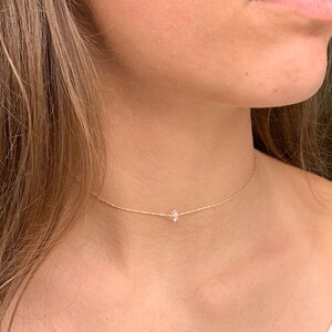 Dainty Choker gold, simple Necklace, Single Bead Necklace, Layering Necklace, everday, bridal jewelry, jewelry gifts