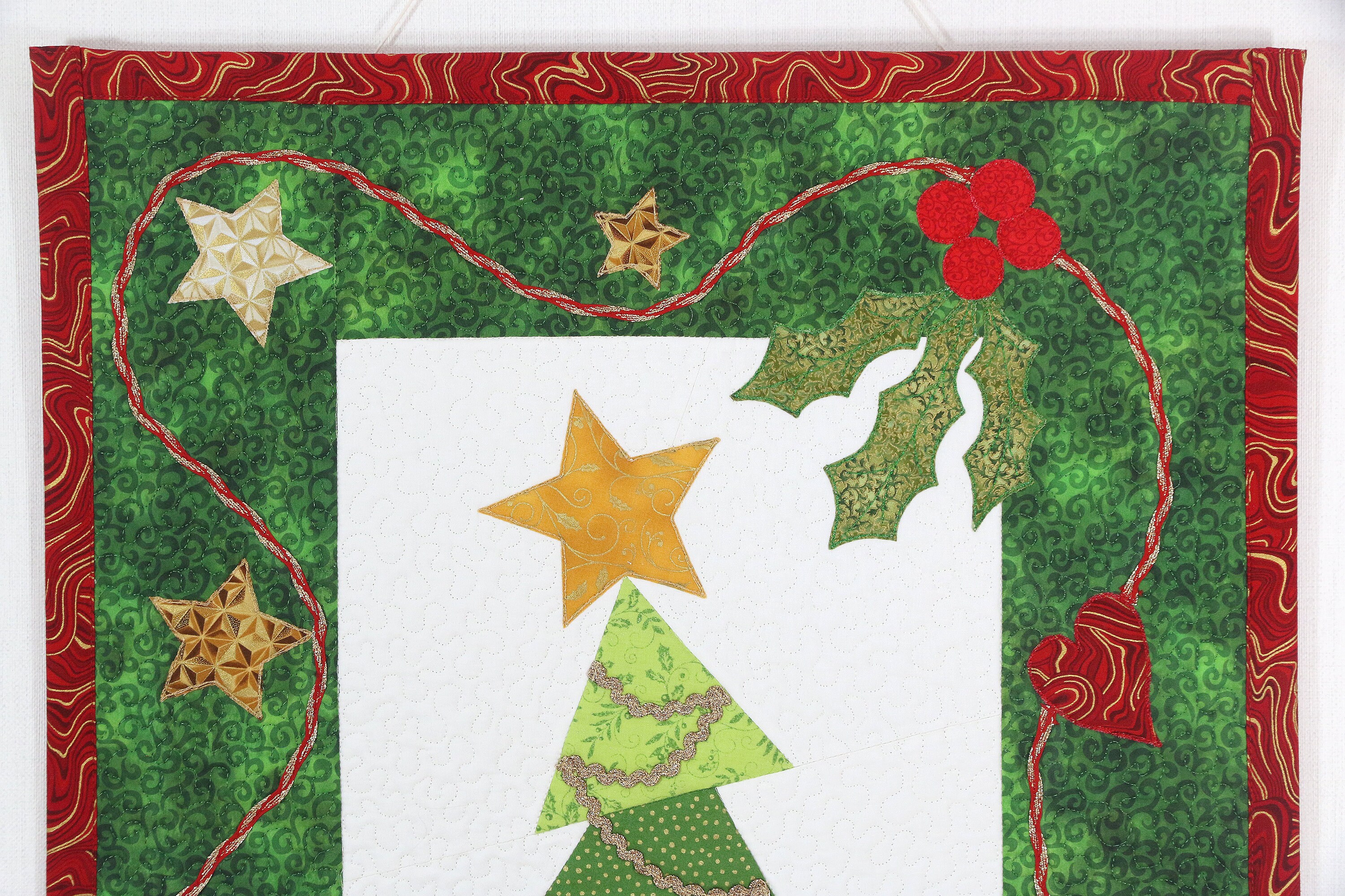 Christmas tree wall quilt Christmas quilted wall hanging Etsy