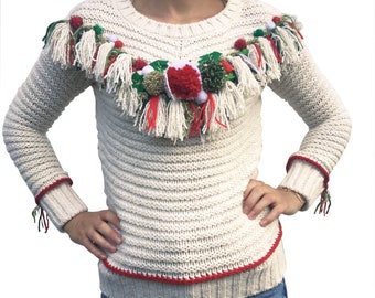 FRANGETTE - Woman - Size 40 - Ugly christmas sweater - Unique piece