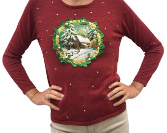 COTTAGE - Women - T38 - Ugly christmas sweater - Unique piece