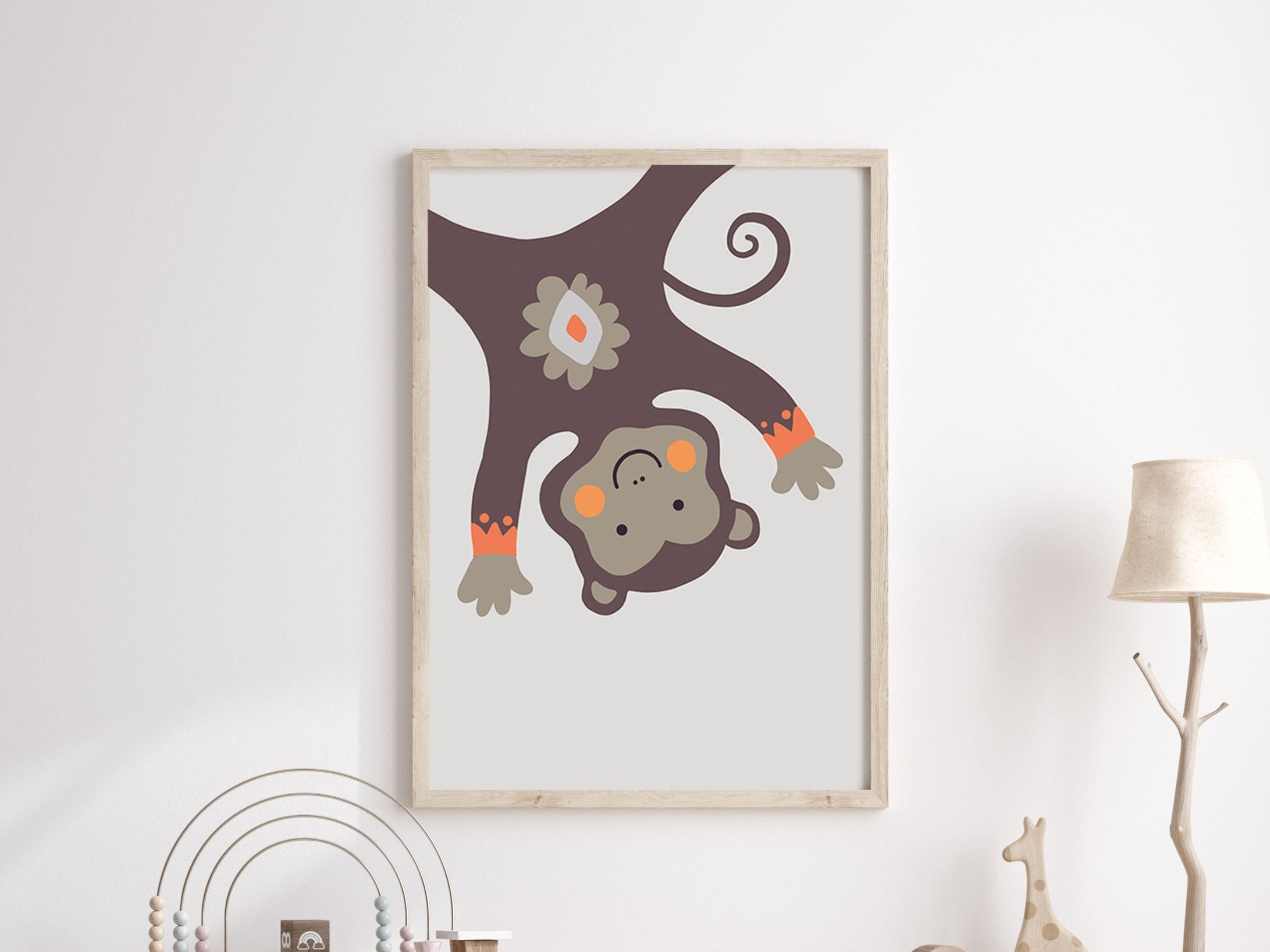 Nursery Monkey Wall Art Digital Download Etsy