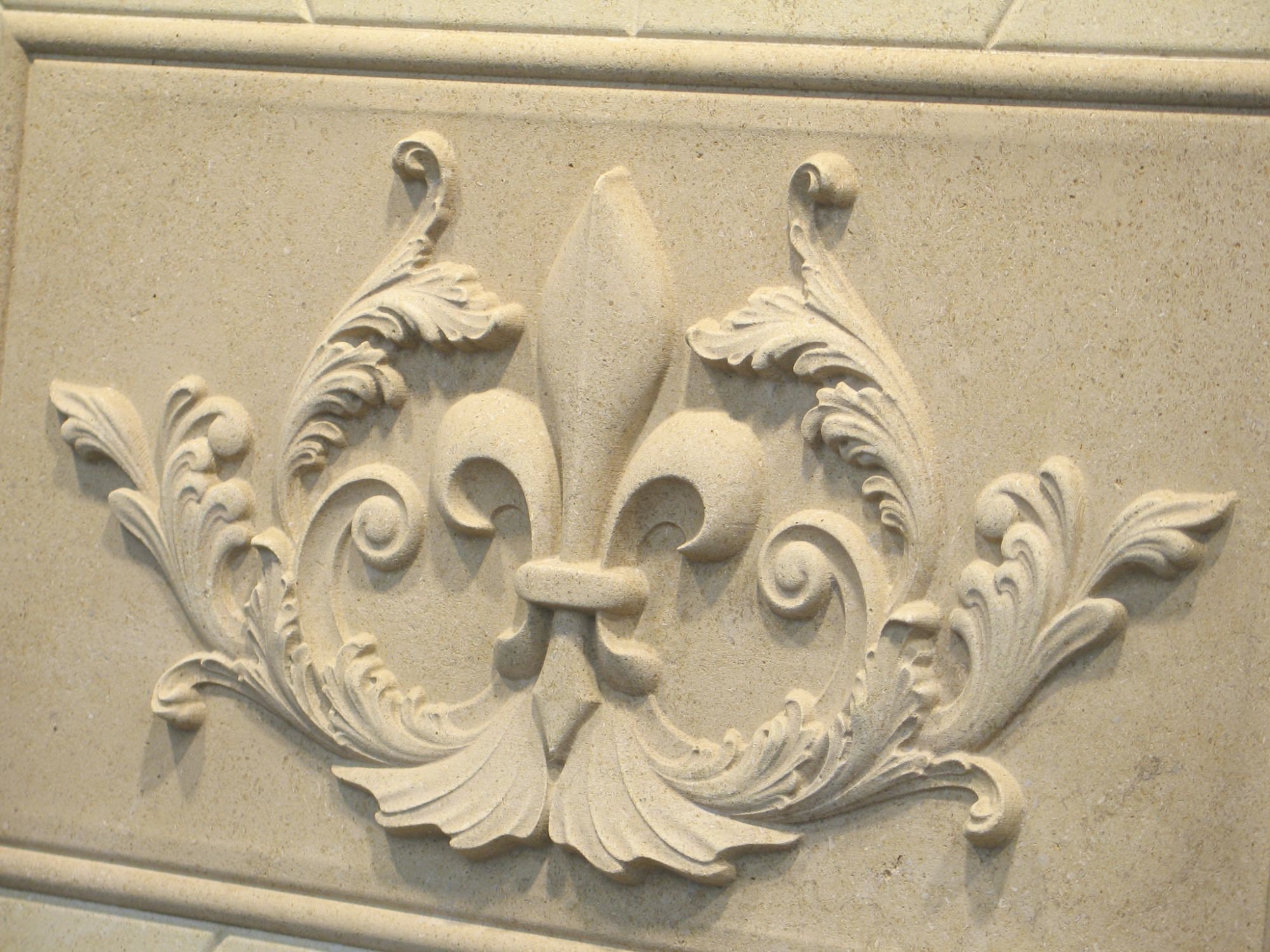 Custom Limestone Pattern Classic Relief Carved Limestone Custom Decorative Backsplash Tile 16 ...