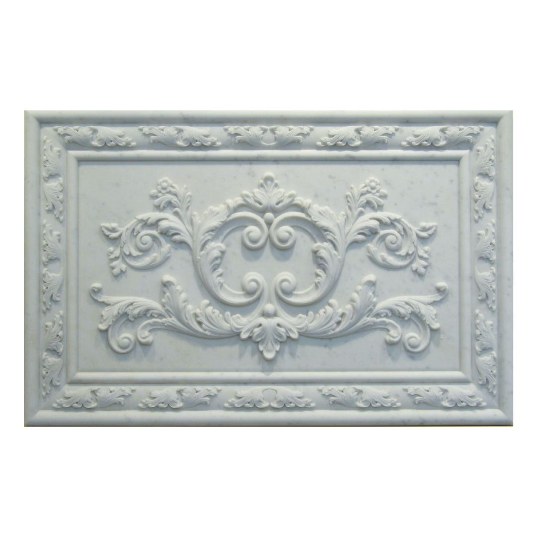 Ornate Relief Carved Marble Backsplash 15