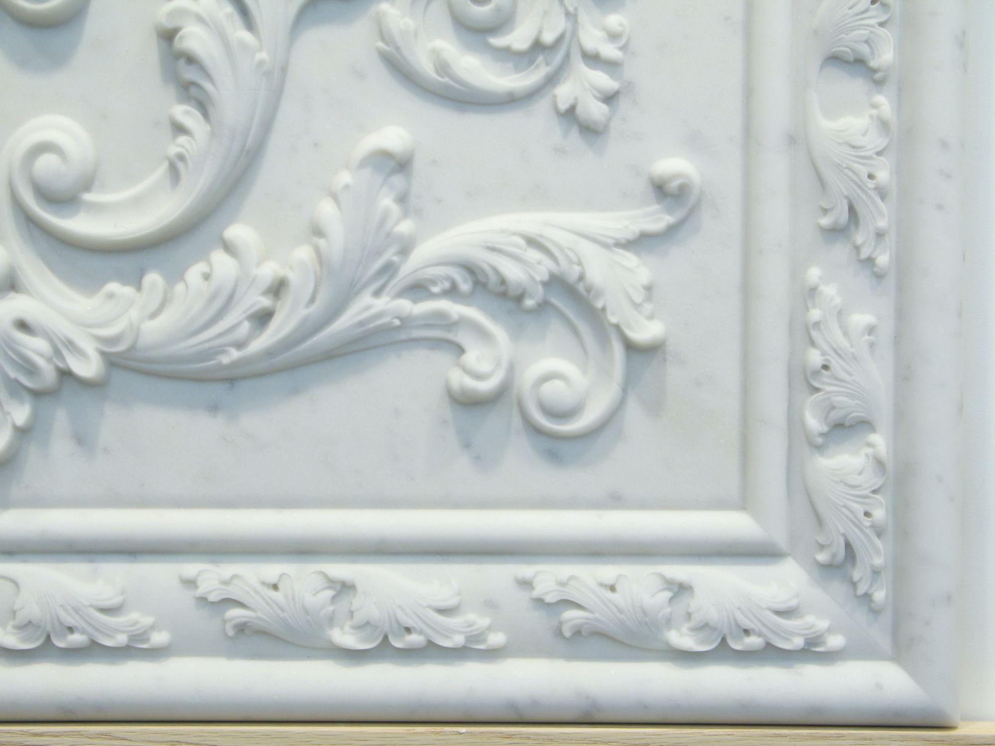 Ornate Relief Carved Marble Backsplash 15