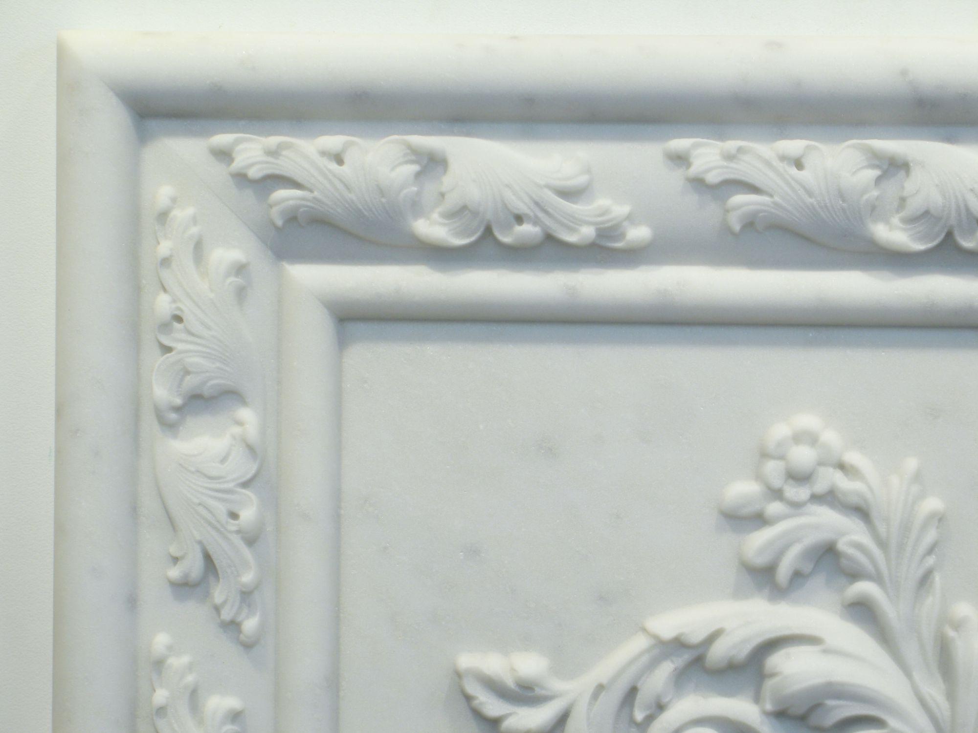 Ornate Relief Carved Marble Backsplash 15
