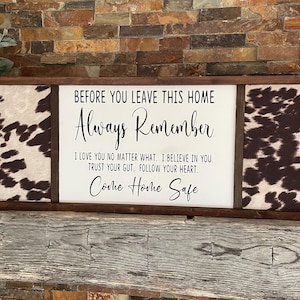 Cow Print Wood Sign: Large Rustic Farmhouse Decor
