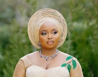 Gele ofi africain pour femme, chapeaux de mariée traditionnels nigérians aso oke, bandeau, autogele ebi, jolies mariées, prêt-à-porter et écharpes