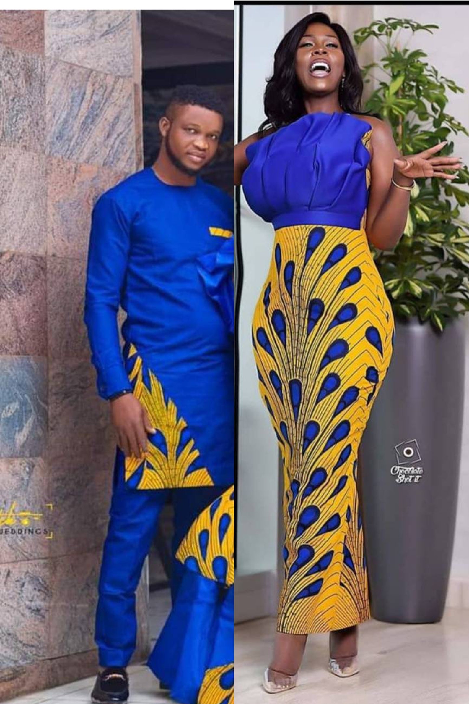 African couples wears Nigeria couple outfit female gown Etsy