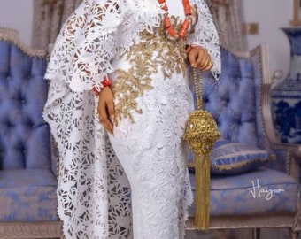 Robe africaine en dentelle blanche robe blanche en dentelle iro