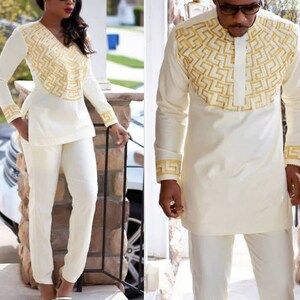 mens white and gold outfit