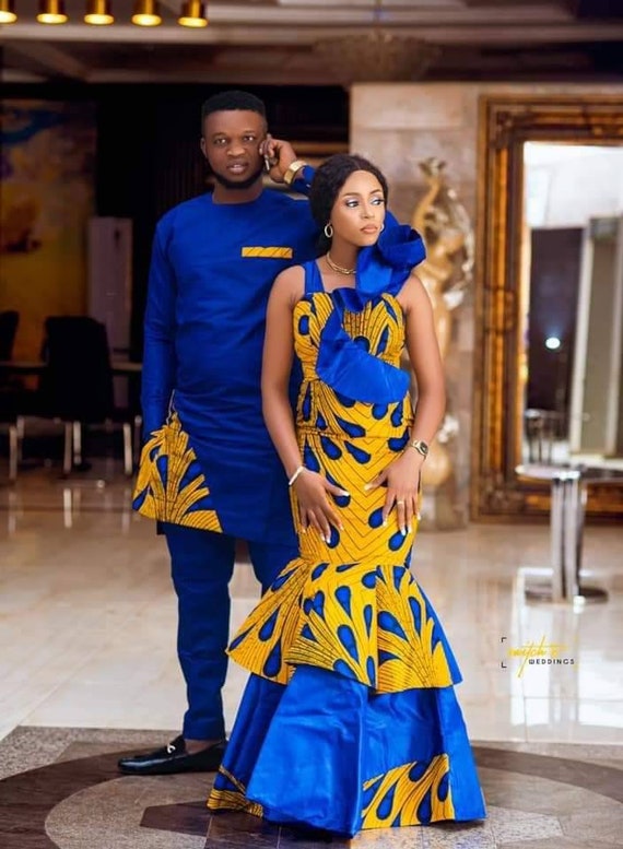 Royal blue and hot sale yellow traditional wedding