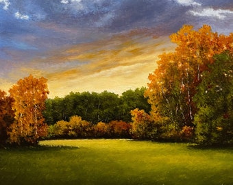 Lumière du matin, Paysage, Peinture à l’huile, Peinture sur toile, Été, Peinture à l’huile Paysage, Art contemporain, Décoration intérieure, Peint à la main