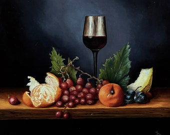 Nature morte III, Réalisme académique contemporain, Peinture à l’huile originale, Nature morte hollandaise, Peinture réaliste, Peinture culinaire, Cuisine, Art mural