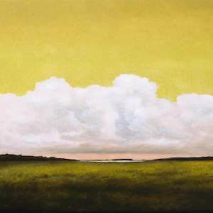 Distant Clouds, Oil Painting on Canvas, Minimalism, Classic Landscape, Realism Painting, Original Art, Handmade